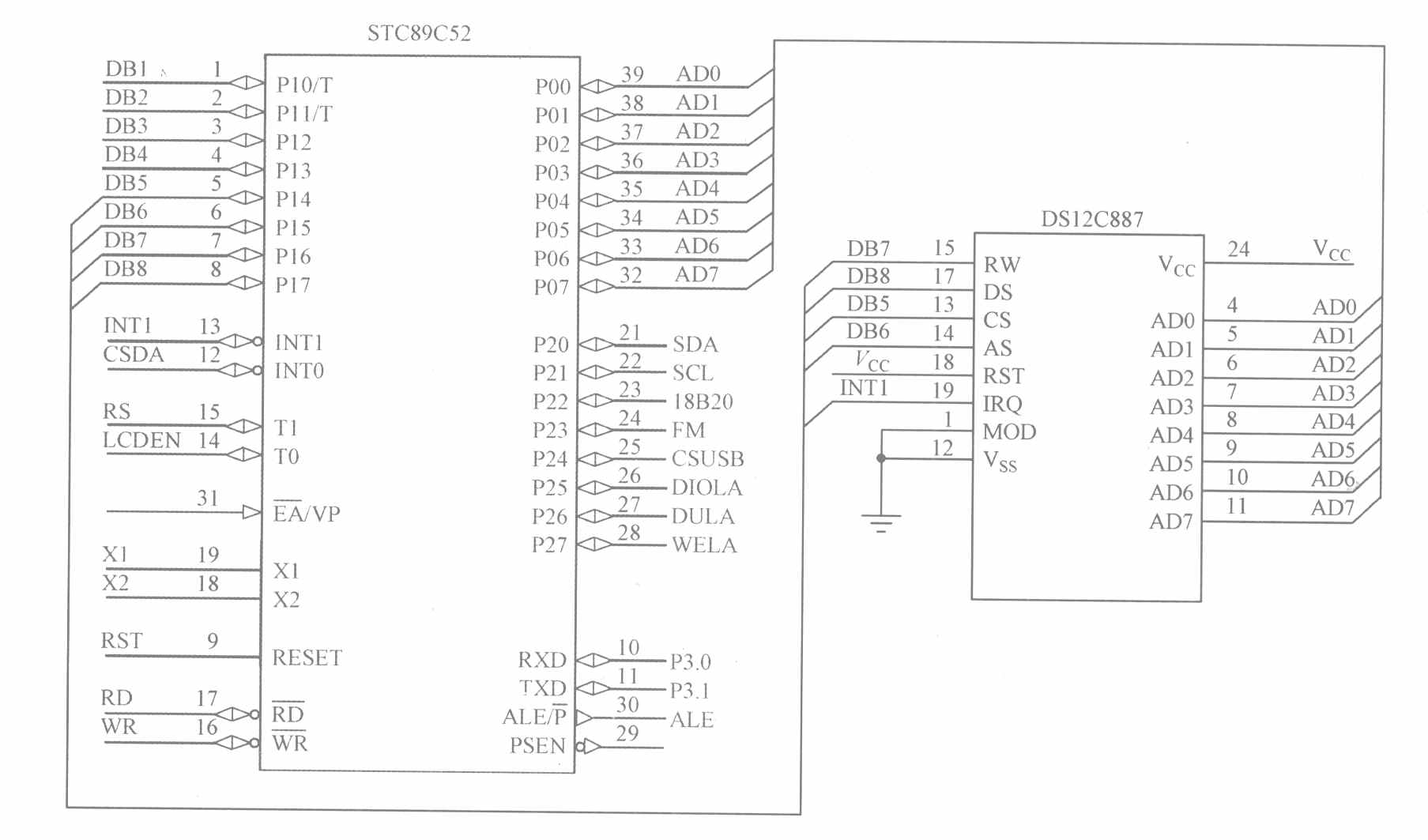 STC51入门笔记(郭天祥C语言)---第十一节：使用DS12C887时钟芯片设计高精度时钟