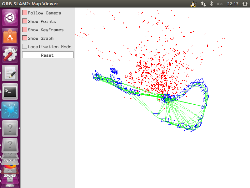 使用数据包实现orbslam2效果图