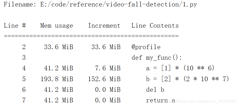 python监视代码的内存消耗模块Memory Profiler使用及TypeError: 'module' object is not ...