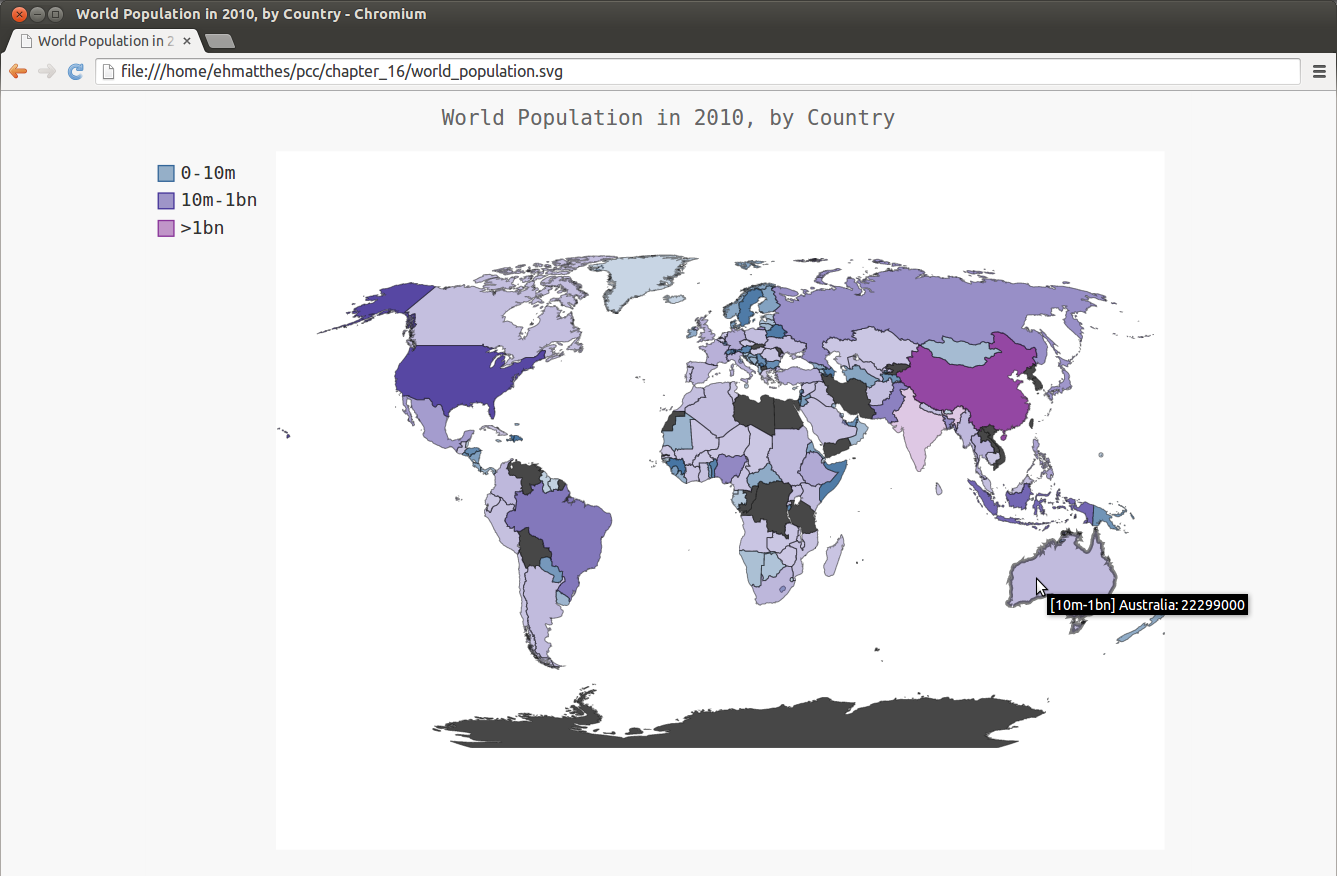 Python world map plot