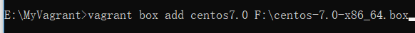 vagrant box add centos7.0 F:\centos-7.0-x86_64.box