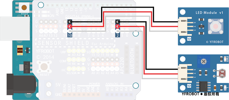 基于Arduino开发板实现光控小夜灯开关