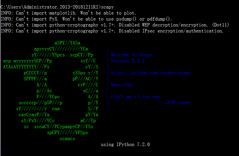 pip install scapy