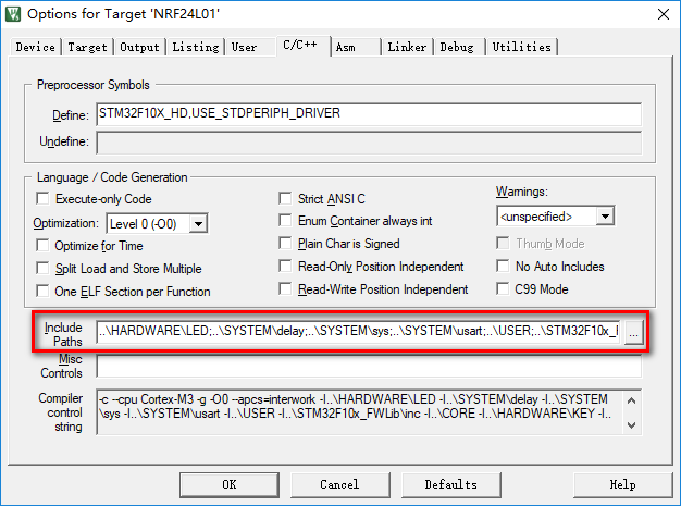 Keil编译警告warning: #223-D: function  ***  declared implicitly