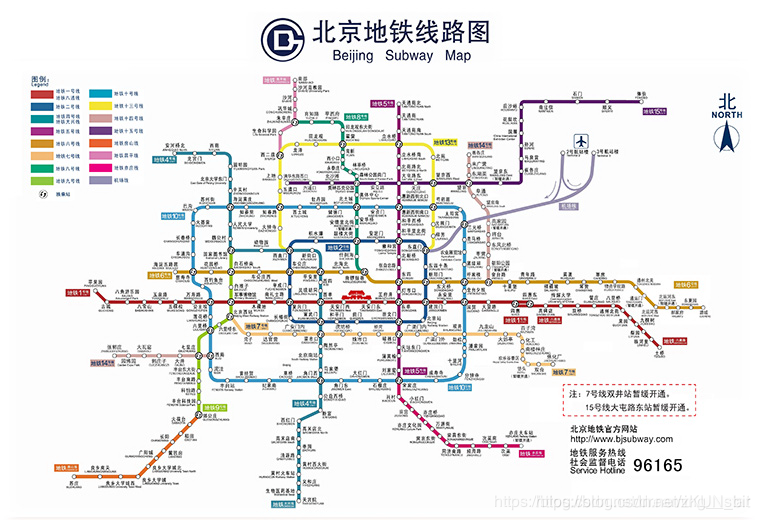 北京地下鉄線の合計