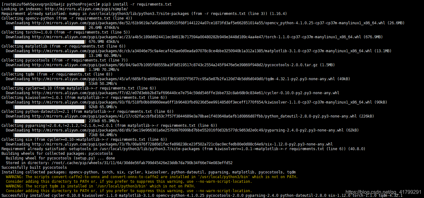 Python installation dependencies: pip install -r requirements.txt ...
