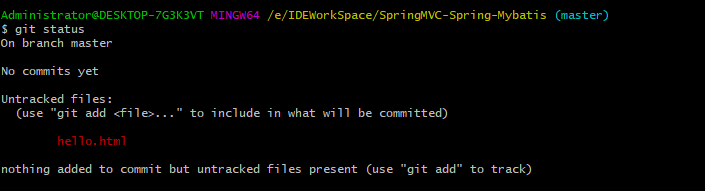 Git mingw64. Git status +new.
