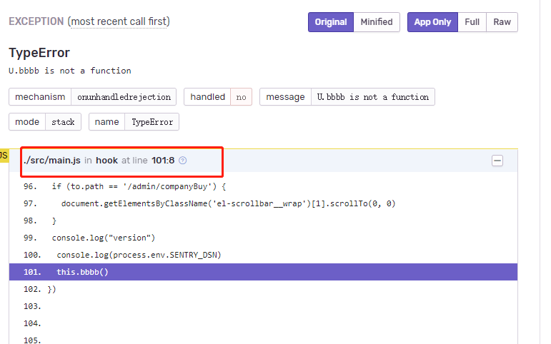 可以定位到代码行的错误提示