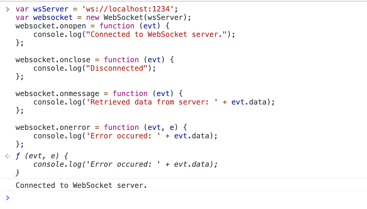 javascripe链接websocket服务器