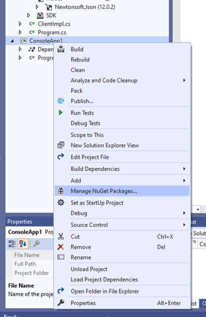 NSwag生成客户端代码后，添加Newtonsoft.Json库（vs2019）