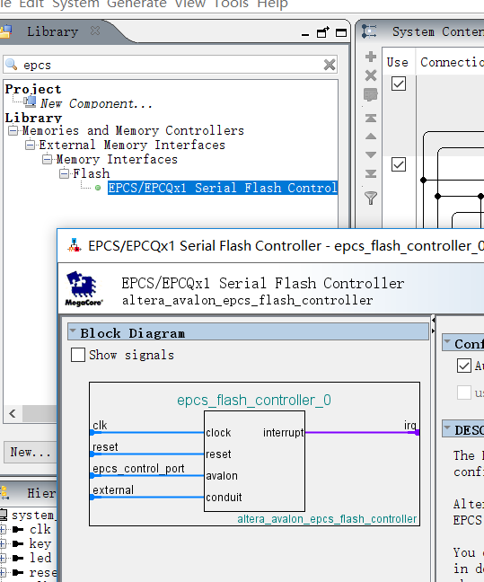 Epcs Serial Flash Controller Qsys