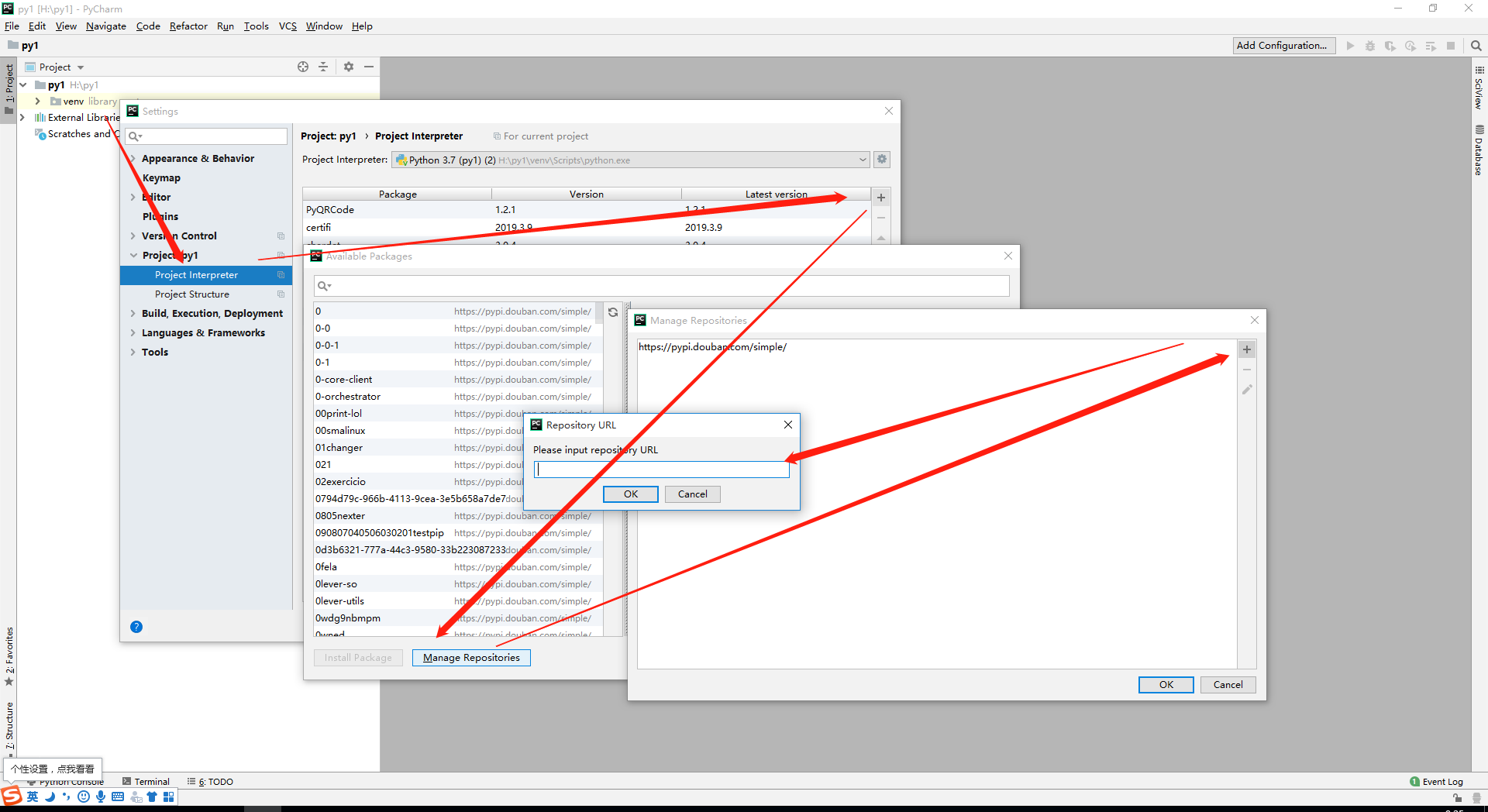 pycharm 无法安装第三方库 搜索出现nothing to show