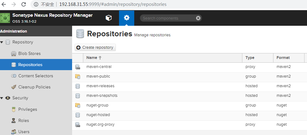 nexus3oss的管理和使用
