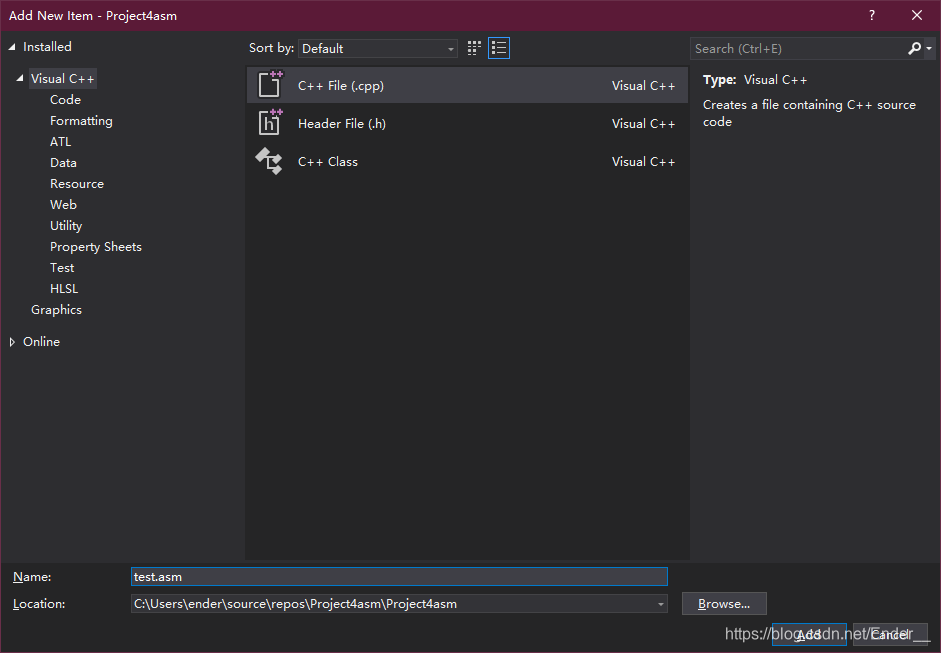 在win10 64位系统上使用visual studio2019创建汇编asm程序工程_visual asm-CSDN博客