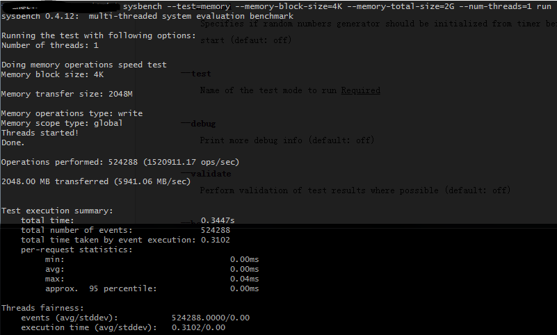 sysbench single thread