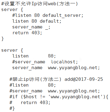 nginx配置域名访问/禁止ip访问