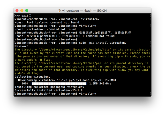 Mac下配置虚拟环境virtualenv Alien Hu Csdn博客