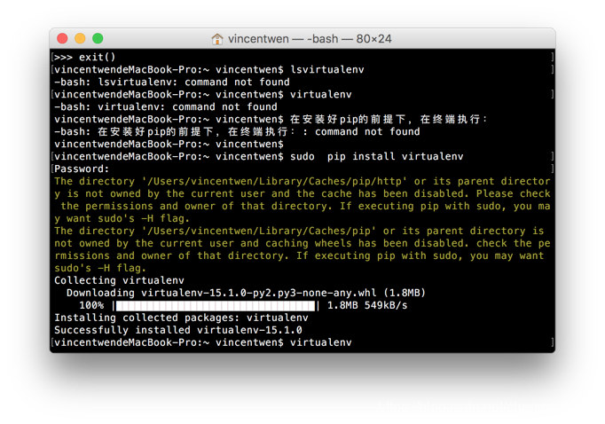 Mac下配置虚拟环境virtualenv Alien Hu Csdn博客