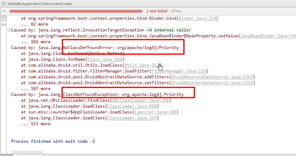 二、异常排查——Caused by java.lang.ClassNotFoundException org.apache.log4j