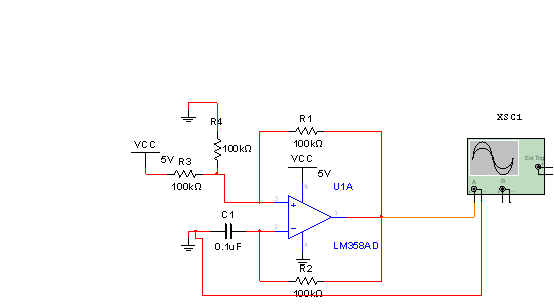 1lm358构成的方波发生器,原理图如下所示