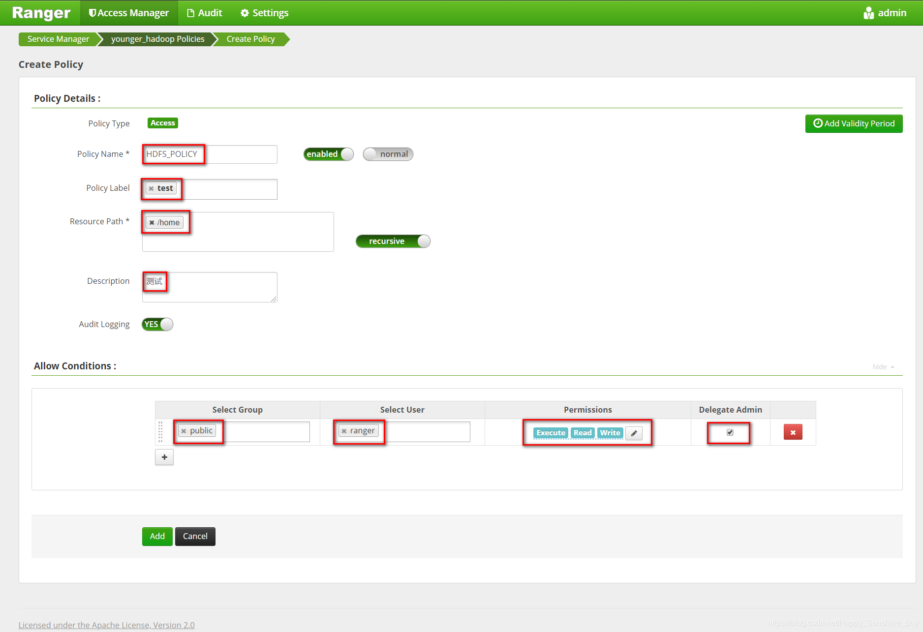 Apache Ranger 1.1.0 用户指南_apache ranger 的官方文档-CSDN博客