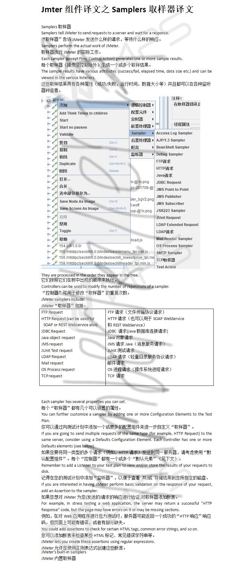 Jmter组件译文之Samplers取样器译文