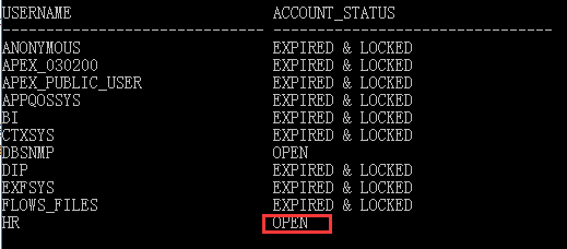 Oracle11g 安装过程忘记在口令管理中解锁并设置SYS,SYSTEM,HR密码_