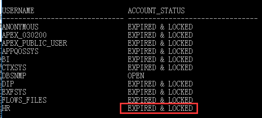 Oracle11g 安装过程忘记在口令管理中解锁并设置SYS,SYSTEM,HR密码_