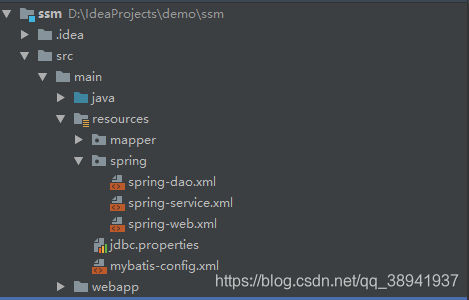 ssm模板项目文件目录结构