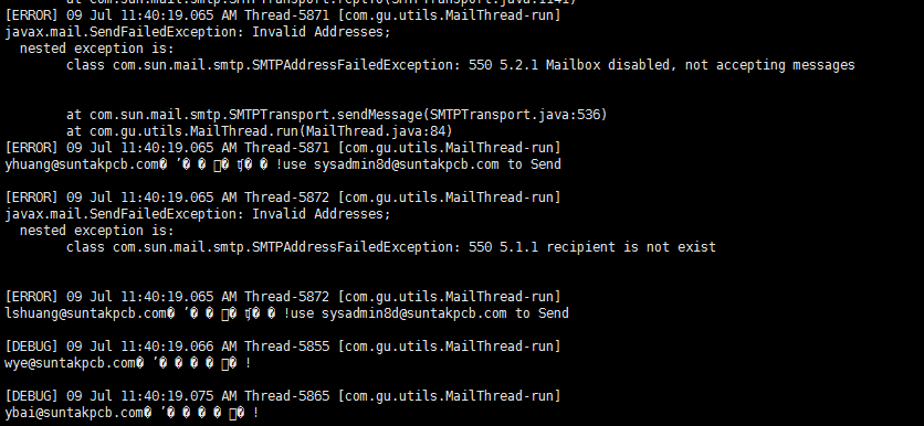 Class Com Sun Mail Smtp Smtpaddressfailedexception 550 5 1 1 Recipient Is Not Exist Eiletxie的博客 Csdn博客