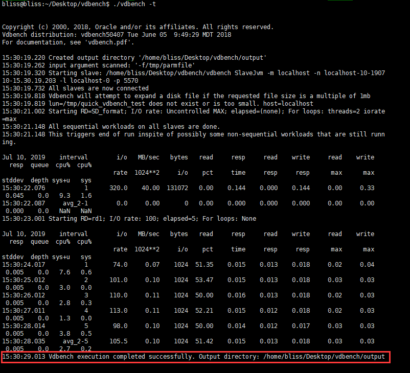 Linux中vdbench的安装与使用