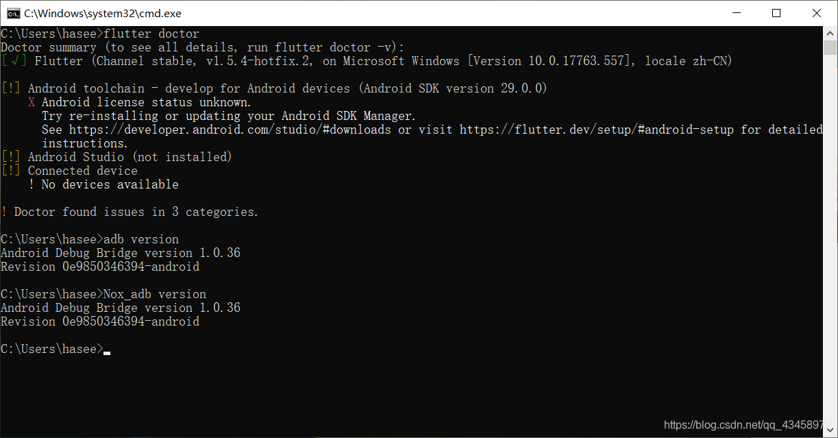 adb版本号和夜神的一样,设备连接不上,androidsdk报错