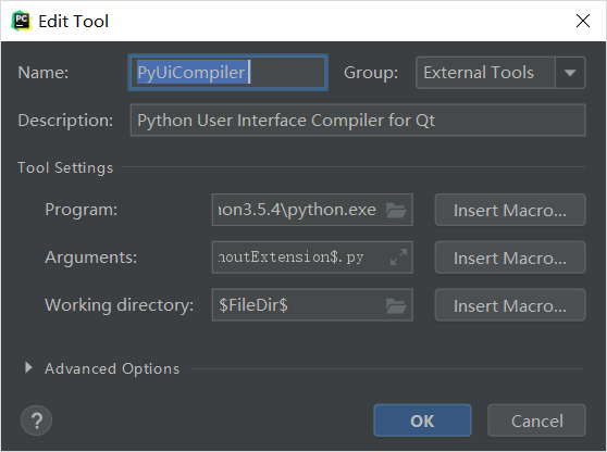 Pyqt5 error one input ui file must be specified pycharm ui py 
