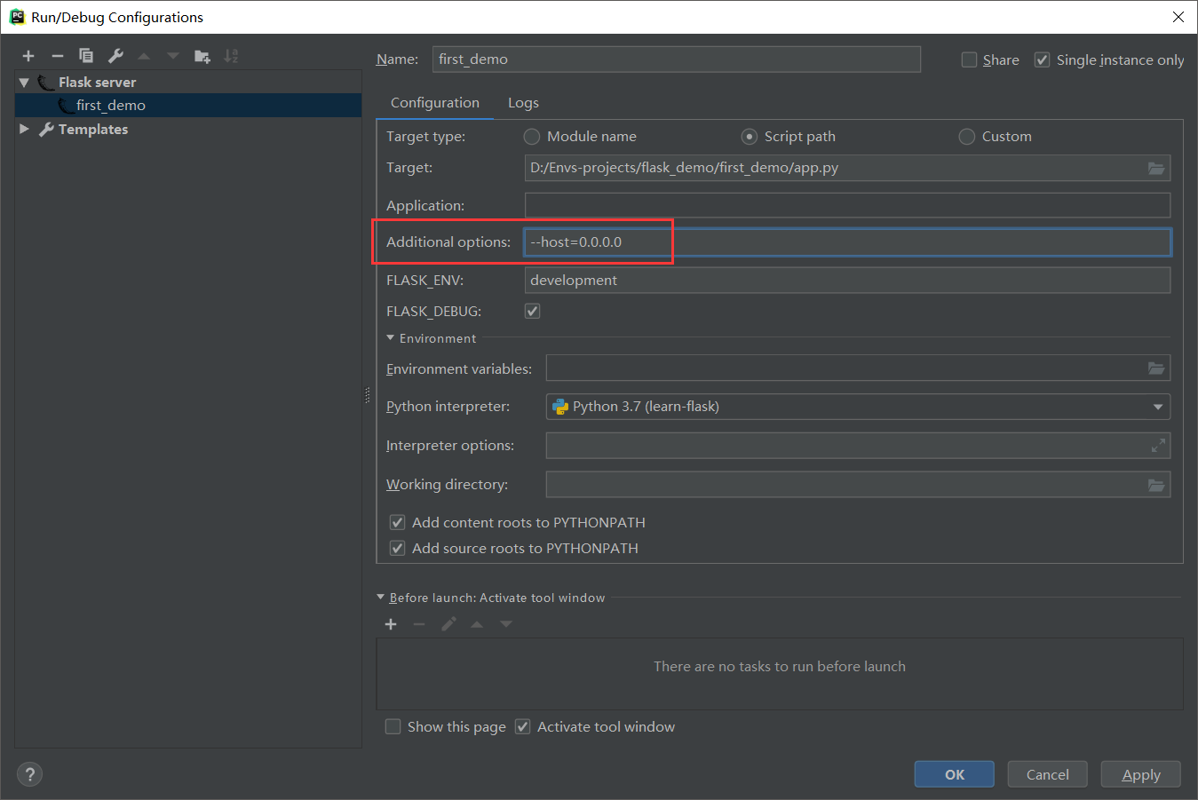 初识flask启动flask项目与基本配置_flask启动时的入口文件是哪个CSDN博客