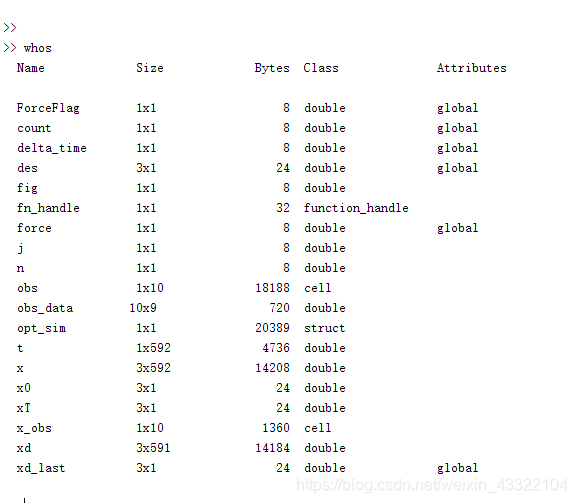 MATLAB--whos用法