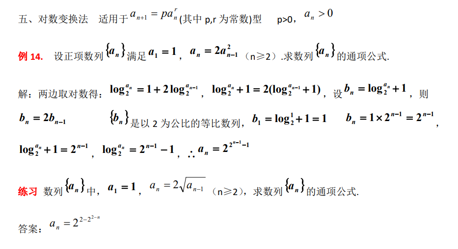 高中数学数列公式7种方法（方法全，例子全，归纳细）_数列 迭代法-CSDN博客