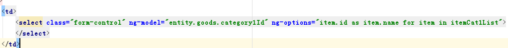 ng-options="item.id as item.name for item in itemCat1List"