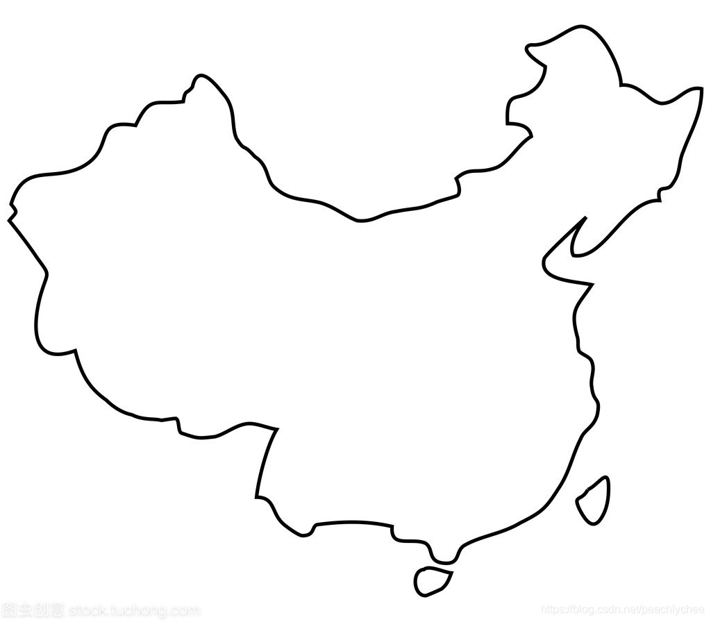 中国轮廓图简笔画-千图网