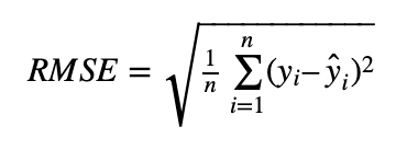 1 均方根误差 rmse(root mean squared error)