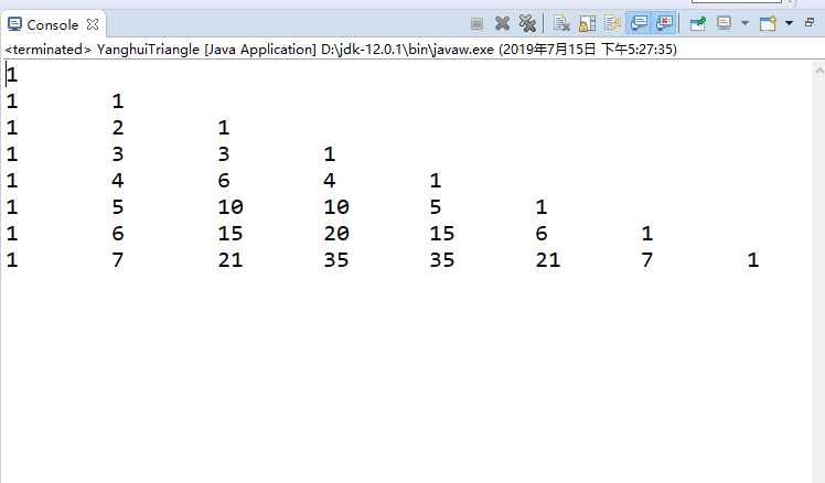 Java uses loop output isosceles triangle - Programmer Sought
