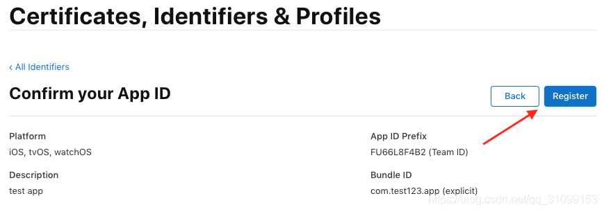 点击注册app