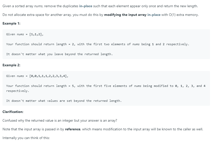 Leetcode:[26] Remove Duplicates From Sorted Array