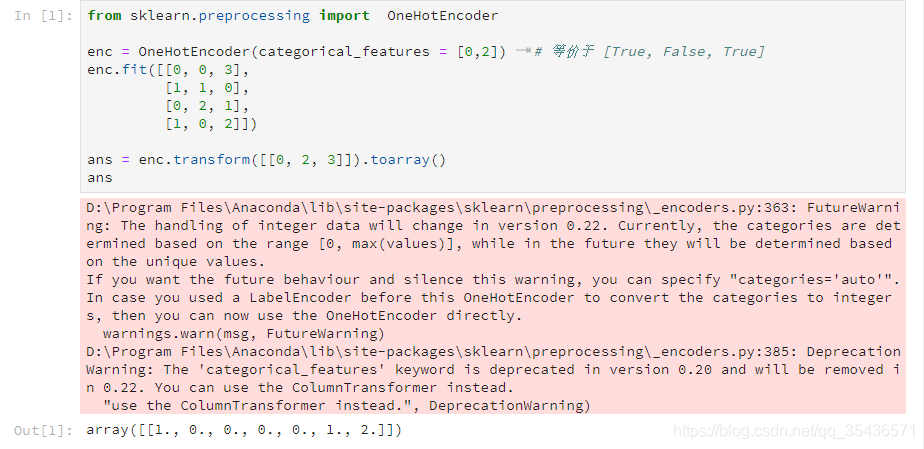scikit-learn中的OneHotEncoder用法小结_one-hot encoder 指定需要转化的列-CSDN博客