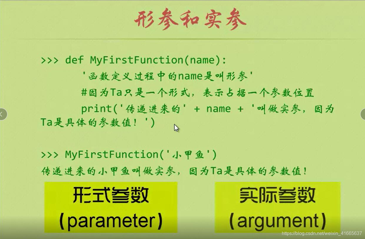 python的形参和实参 小甲鱼016