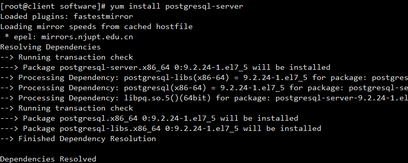 postgresql yum install