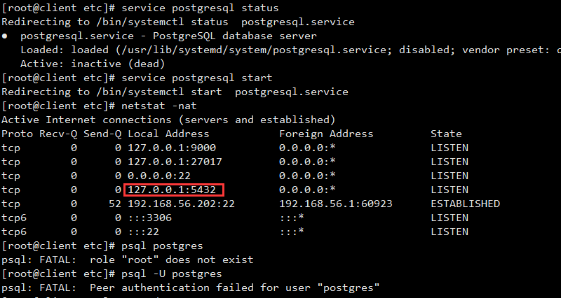 yum postgresql client