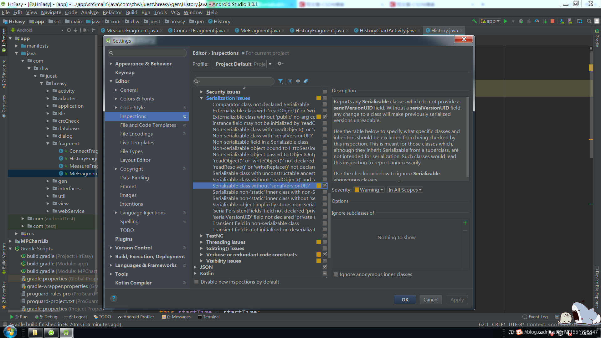 Java Serializable 实体类实现Serializable序列化,自动生成serialVersionUID的办法_实体类没有生成seriable的uid-CSDN博客