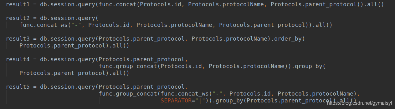 sqlalchemy中,使用concat(),concat_ws(),group_concat()_sqlalchemy concat-CSDN博客