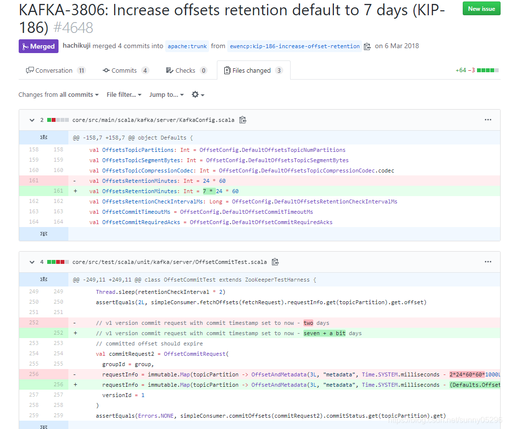 Kafka服务器配置的offsets.retention.minutes  log.retention.minutes默认参数配置导致offset失效的问题